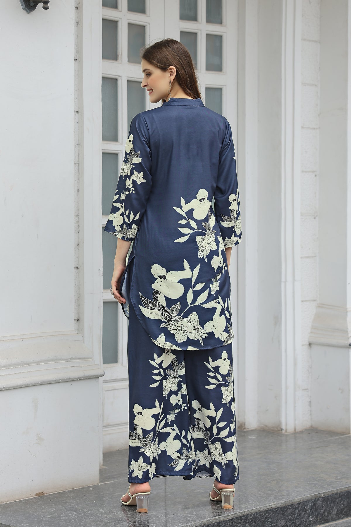 Blue Floral Printed Co-Ord Set
