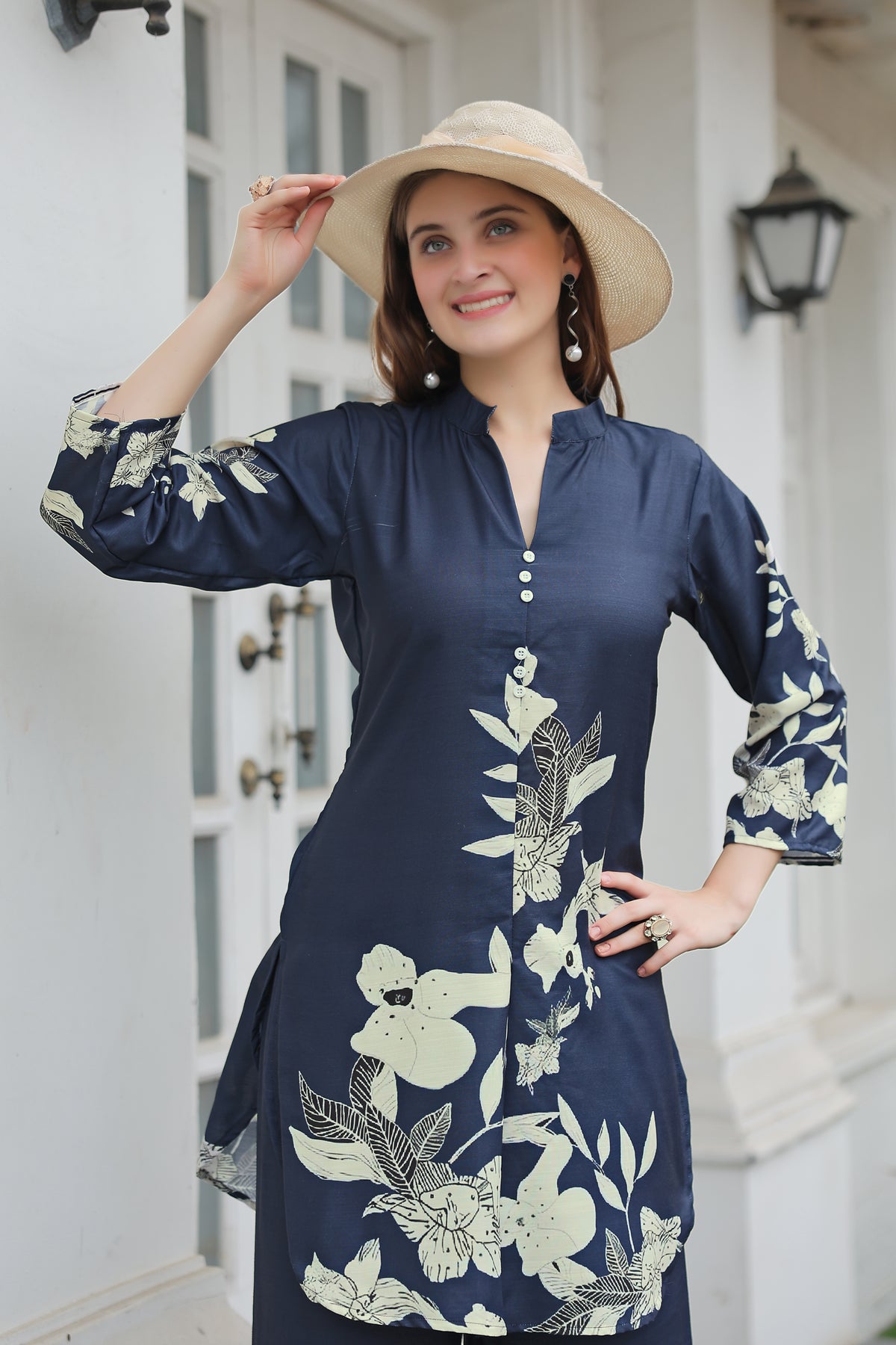 Blue Floral Printed Co-Ord Set