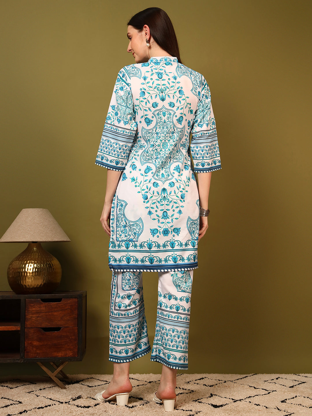 Teal Floral Printed Co-Ord Set