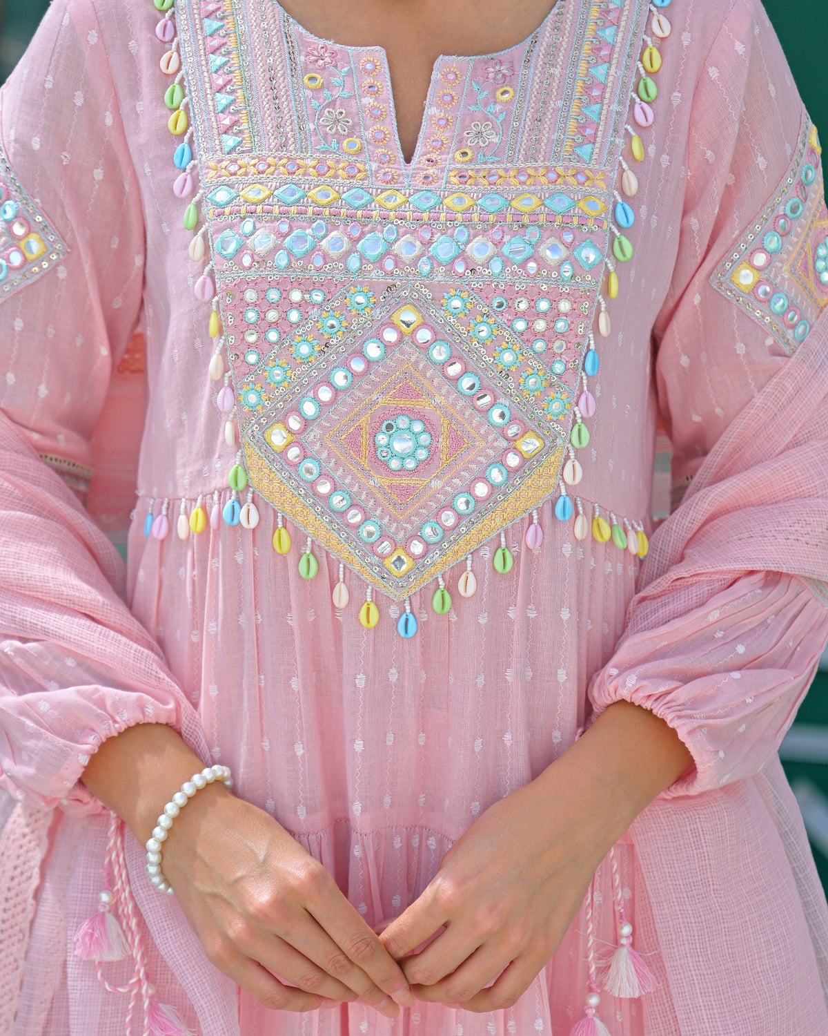 Chahat Pink Silk Anarkali Kurta Set with Dupatta for Women