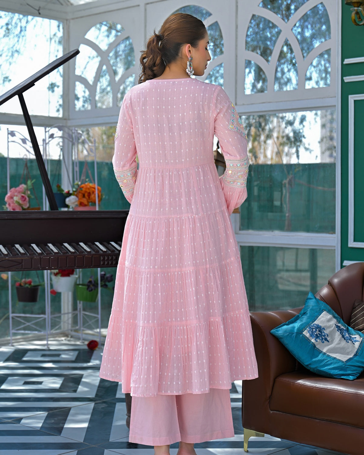 Chahat Pink Silk Anarkali Kurta Set with Dupatta for Women