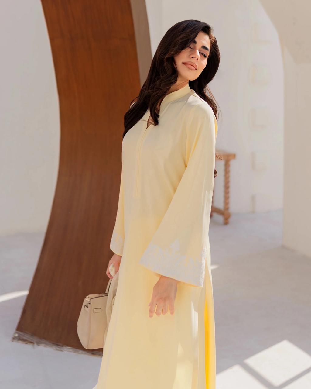 Erica Yellow Embroidered Straight Kurta Suit Set for Women