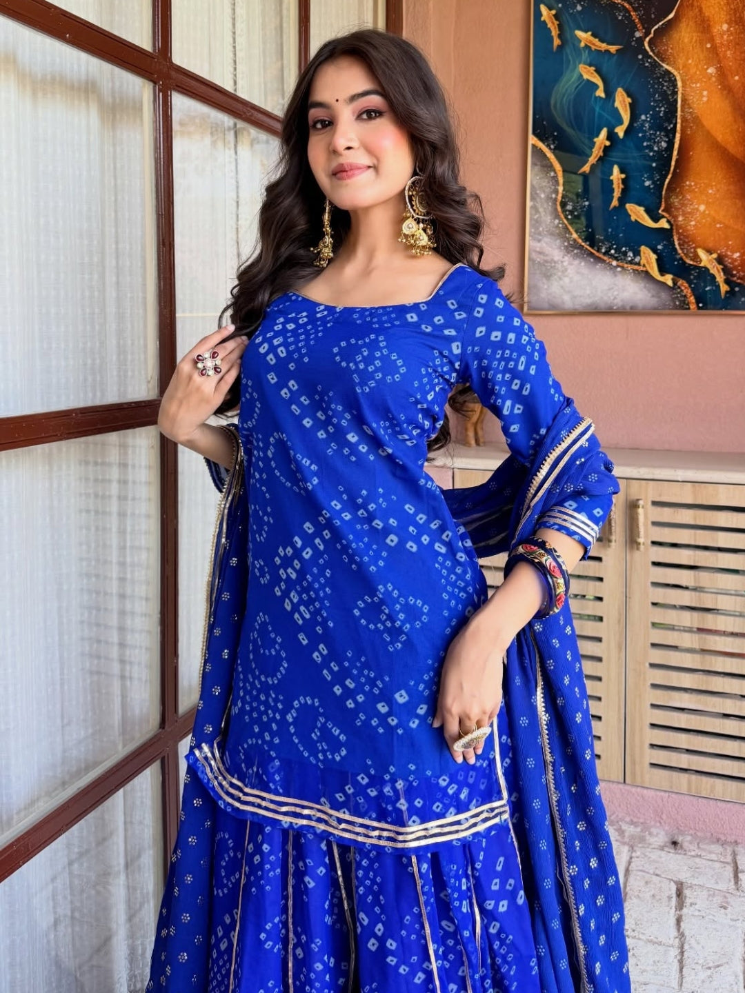 Blue Silk Embroidered Peplum Sharara Set With Dupatta For Women