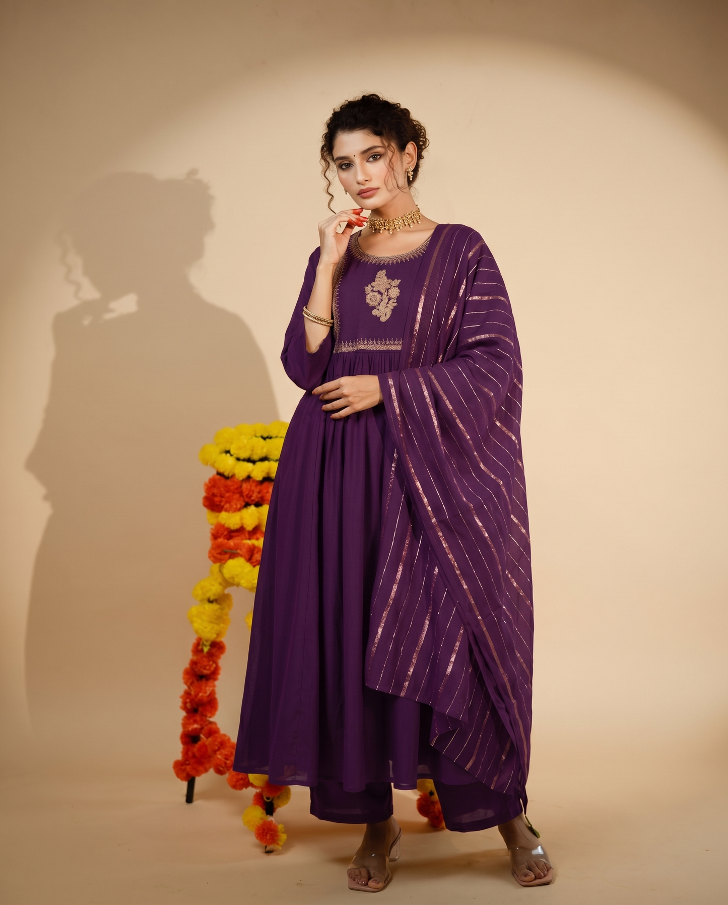 Purple kurta set