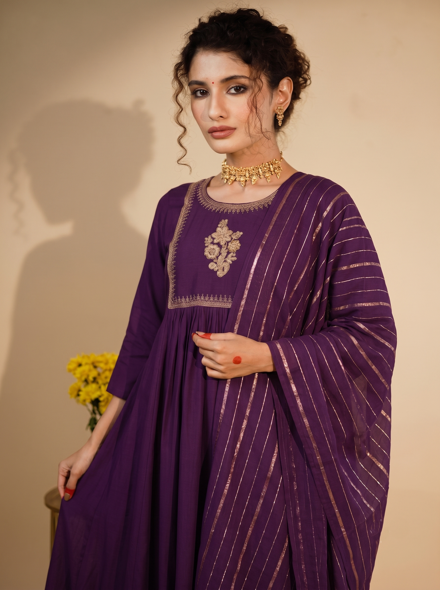 Purple kurta set