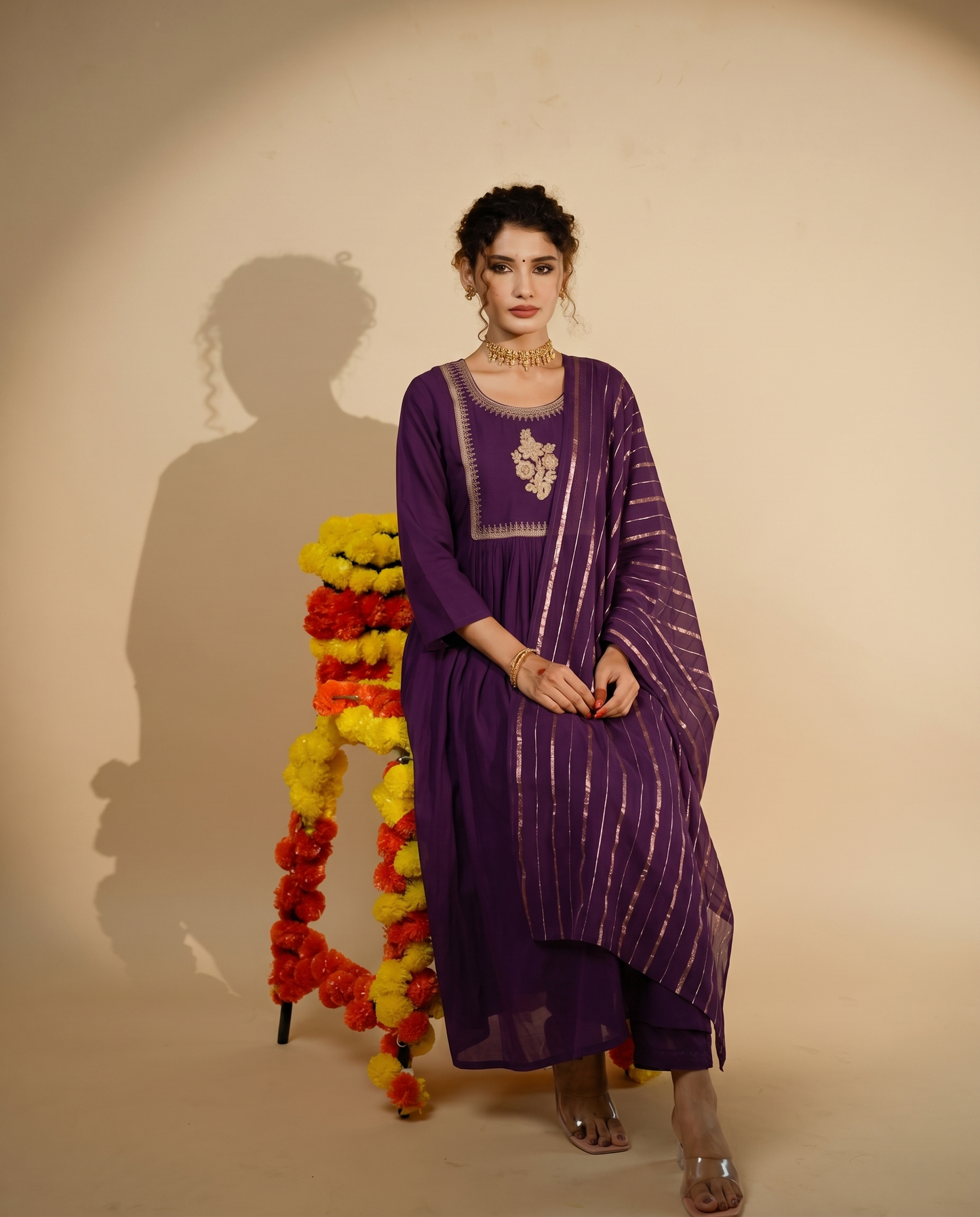 Purple kurta set